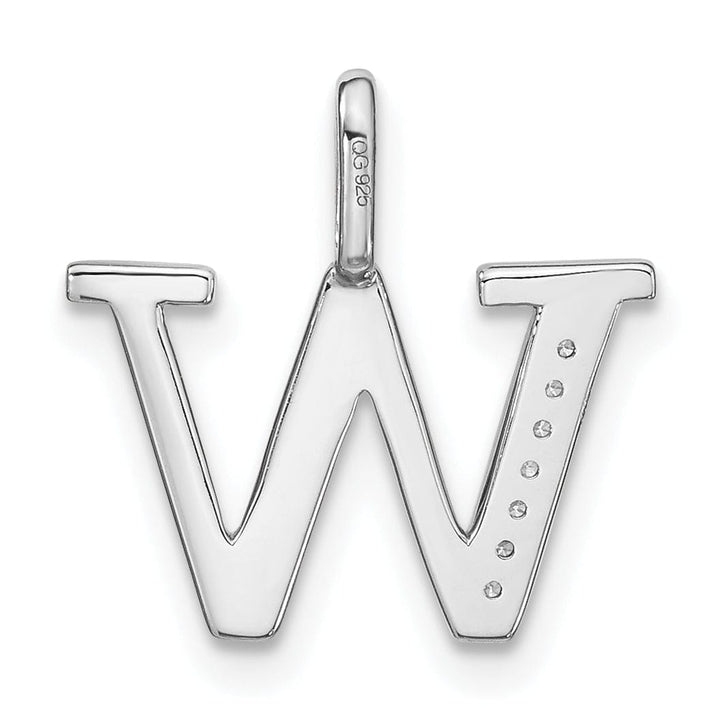 Lovely Rita's Pendants & Charms 14K White Gold Diamond 0.025-CT Lower Case Style W Initial Charm Pendant