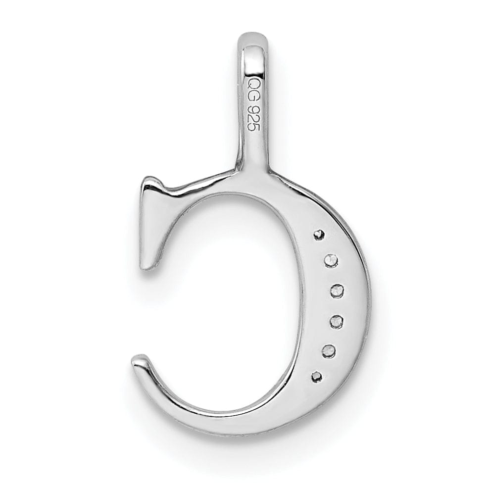 Lovely Rita's Pendants & Charms 14K White Gold Diamond 0.026-CT Letter C Initial Pendant