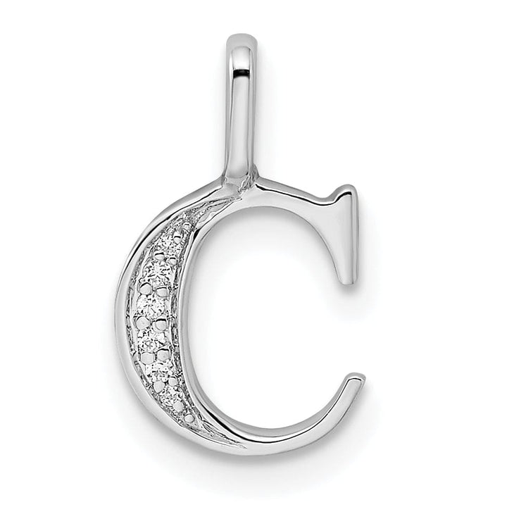 Lovely Rita's Pendants & Charms 14K White Gold Diamond 0.026-CT Letter C Initial Pendant