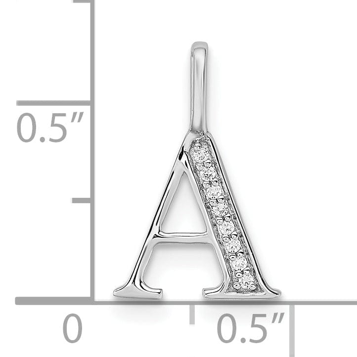 Lovely Rita's Pendants & Charms 14K White Gold Diamond 0.028-CT Letter A Initial Charm Pendant