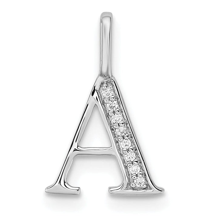 Lovely Rita's Pendants & Charms 14K White Gold Diamond 0.028-CT Letter A Initial Charm Pendant