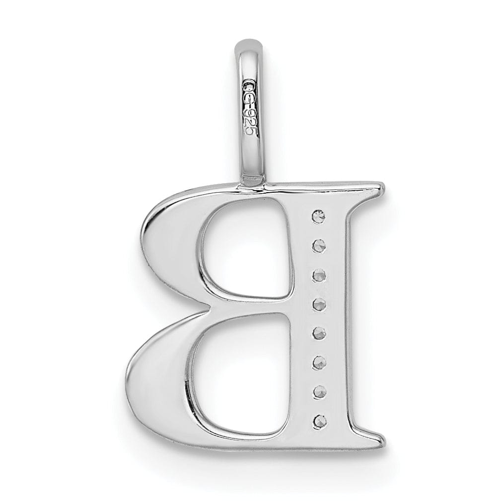 Lovely Rita's Pendants & Charms 14K White Gold Diamond 0.028-CT Letter B Initial Charm Pendant