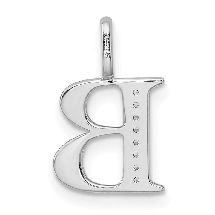 Lovely Rita's Pendants & Charms 14K White Gold Diamond 0.028-CT Letter B Initial Charm Pendant