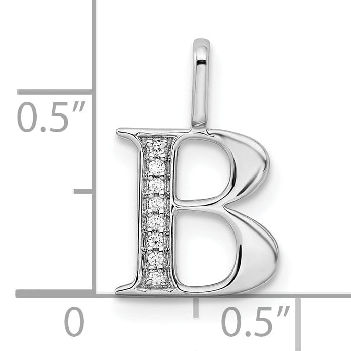 Lovely Rita's Pendants & Charms 14K White Gold Diamond 0.028-CT Letter B Initial Charm Pendant