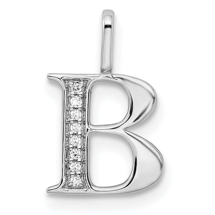 Lovely Rita's Pendants & Charms 14K White Gold Diamond 0.028-CT Letter B Initial Charm Pendant