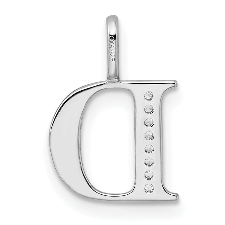 Lovely Rita's Pendants & Charms 14K White Gold Diamond 0.028-CT Letter D Initial Charm Pendant