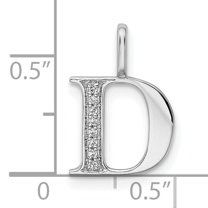 Lovely Rita's Pendants & Charms 14K White Gold Diamond 0.028-CT Letter D Initial Charm Pendant