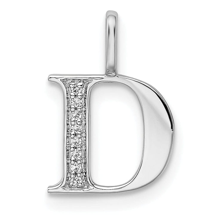 Lovely Rita's Pendants & Charms 14K White Gold Diamond 0.028-CT Letter D Initial Charm Pendant