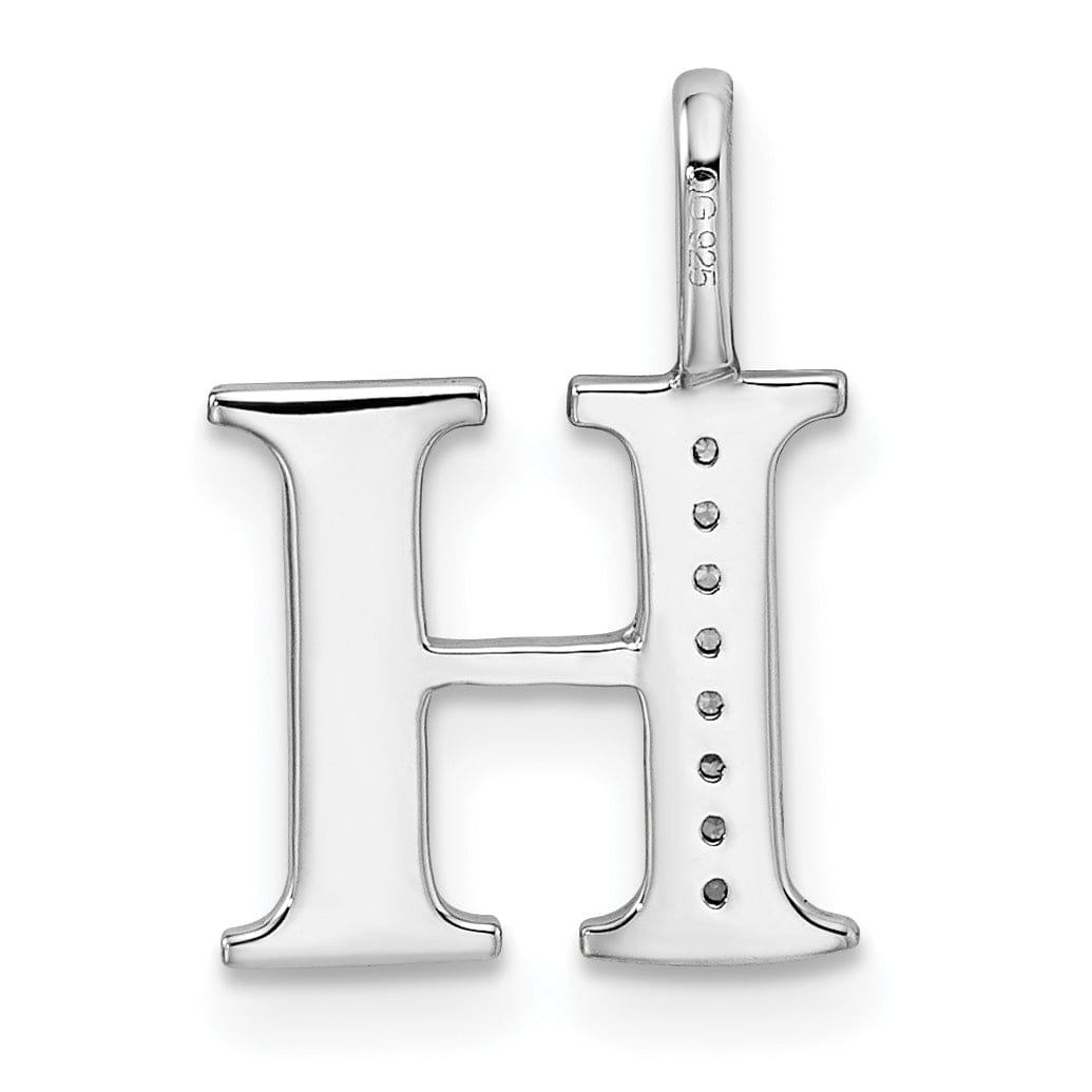 Lovely Rita's Pendants & Charms 14K White Gold Diamond 0.028-CT Letter H Initial Charm Pendant