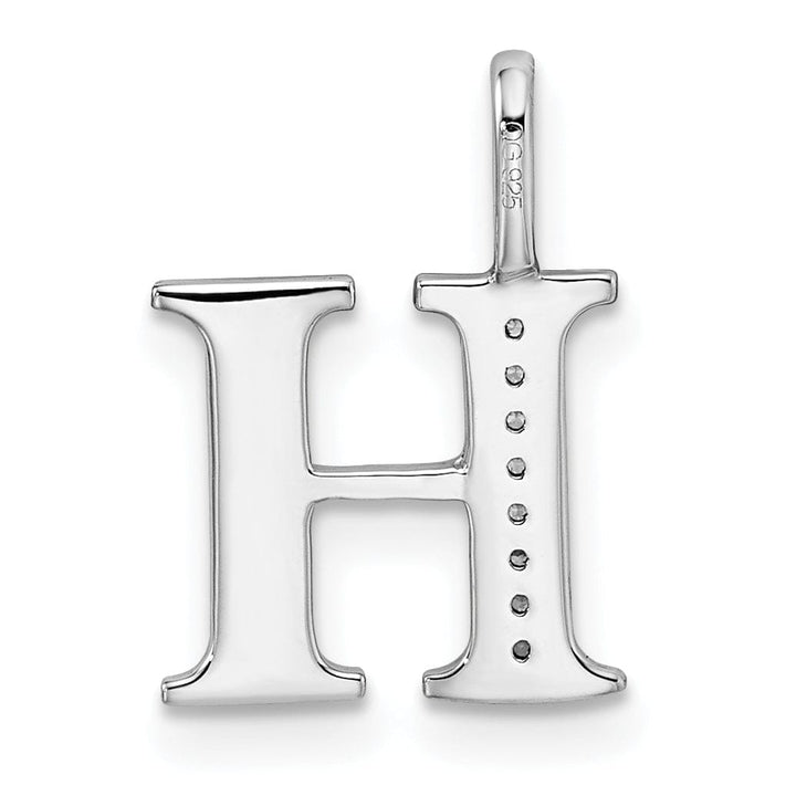 Lovely Rita's Pendants & Charms 14K White Gold Diamond 0.028-CT Letter H Initial Charm Pendant
