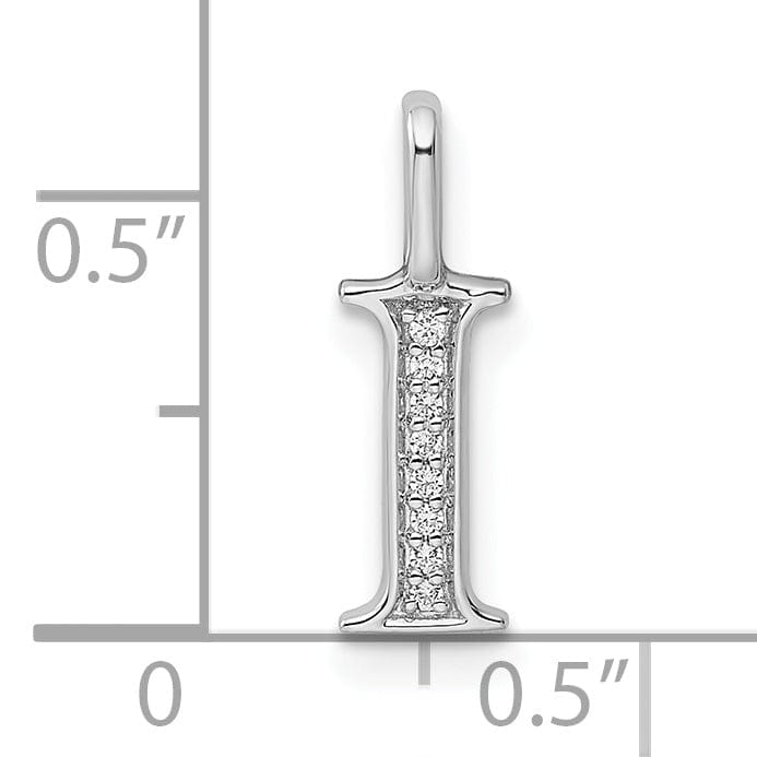 Lovely Rita's Pendants & Charms 14K White Gold Diamond 0.028-CT Letter I Initial Charm Pendant