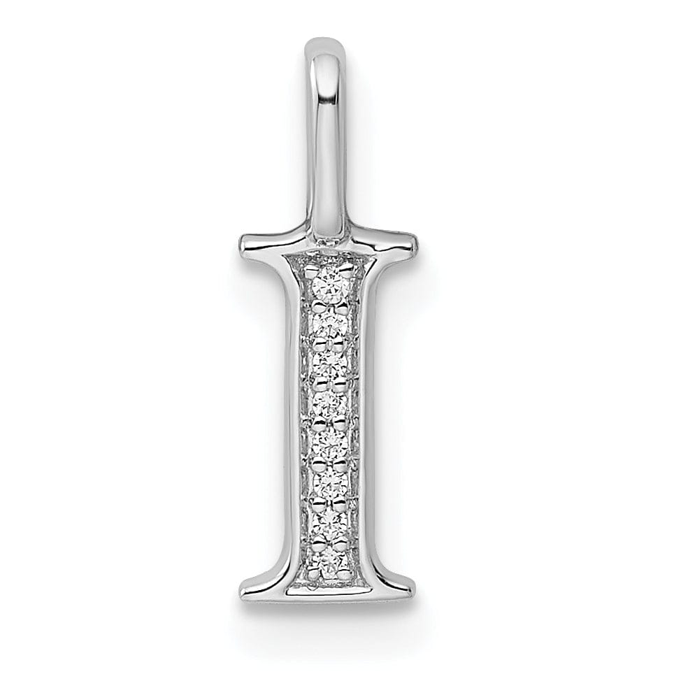Lovely Rita's Pendants & Charms 14K White Gold Diamond 0.028-CT Letter I Initial Charm Pendant