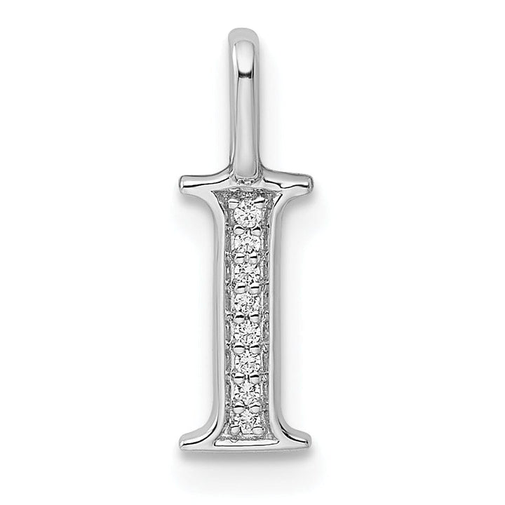 Lovely Rita's Pendants & Charms 14K White Gold Diamond 0.028-CT Letter I Initial Charm Pendant