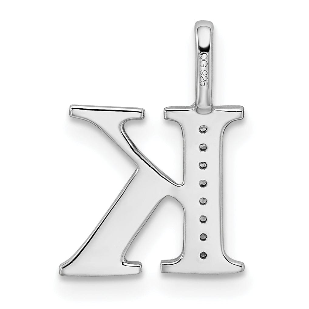 Lovely Rita's Pendants & Charms 14K White Gold Diamond 0.028-CT Letter K Initial Charm Pendant