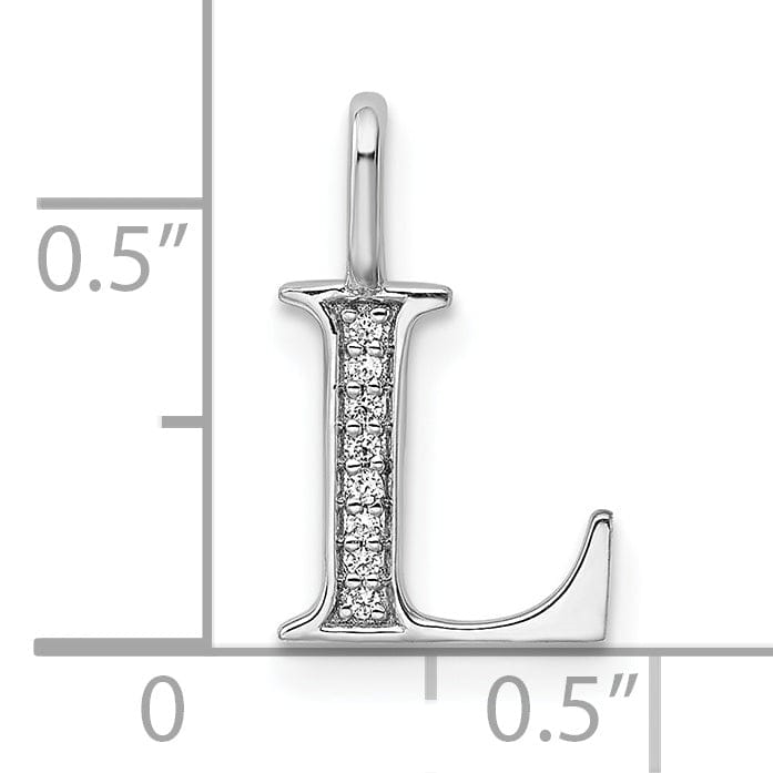 Lovely Rita's Pendants & Charms 14K White Gold Diamond 0.028-CT Letter L Initial Charm Pendant
