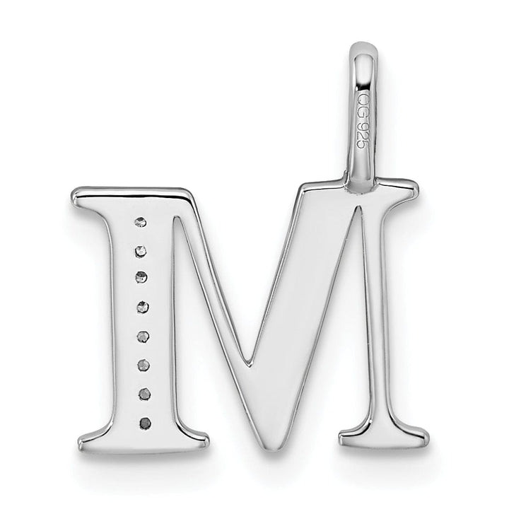 Lovely Rita's Pendants & Charms 14K White Gold Diamond 0.028-CT Letter M Initial Charm Pendant