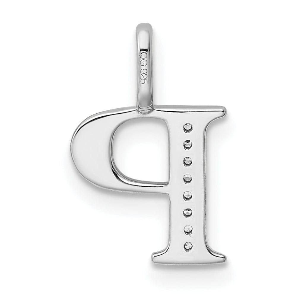 Lovely Rita's Pendants & Charms 14K White Gold Diamond 0.028-CT Letter P Initial Charm Pendant