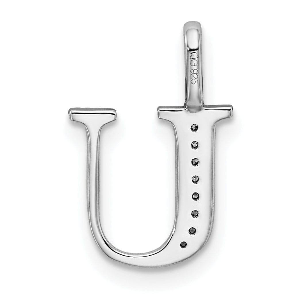 Lovely Rita's Pendants & Charms 14K White Gold Diamond 0.028-CT Letter U Initial Charm Pendant
