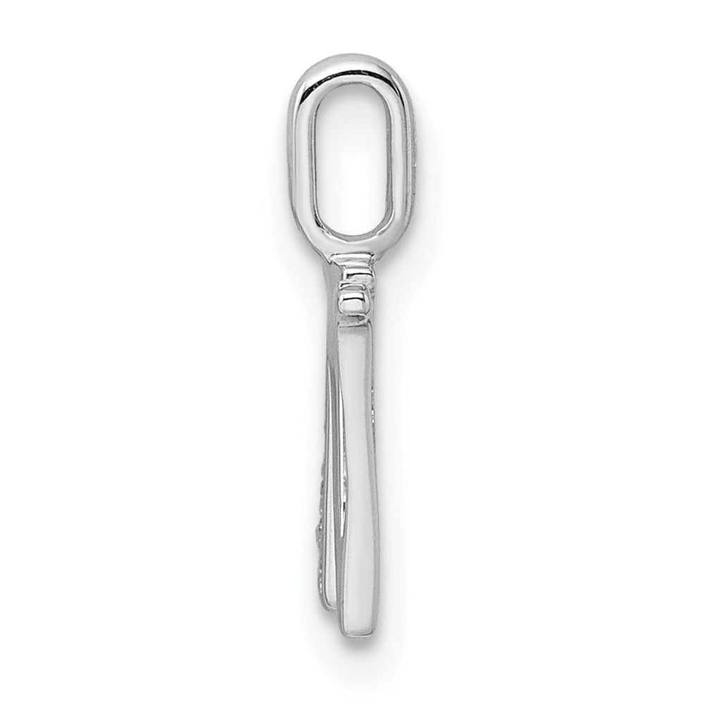 Lovely Rita's Pendants & Charms 14K White Gold Diamond 0.030-CT Letter W Initial Charm Pendant