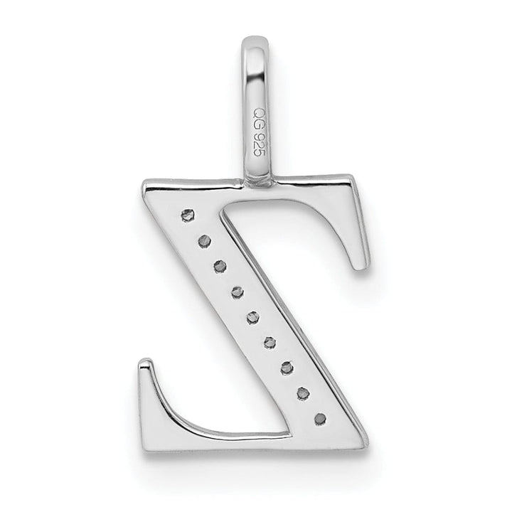 Lovely Rita's Pendants & Charms 14K White Gold Diamond 0.032-CT Letter Z Initial Charm Pendant