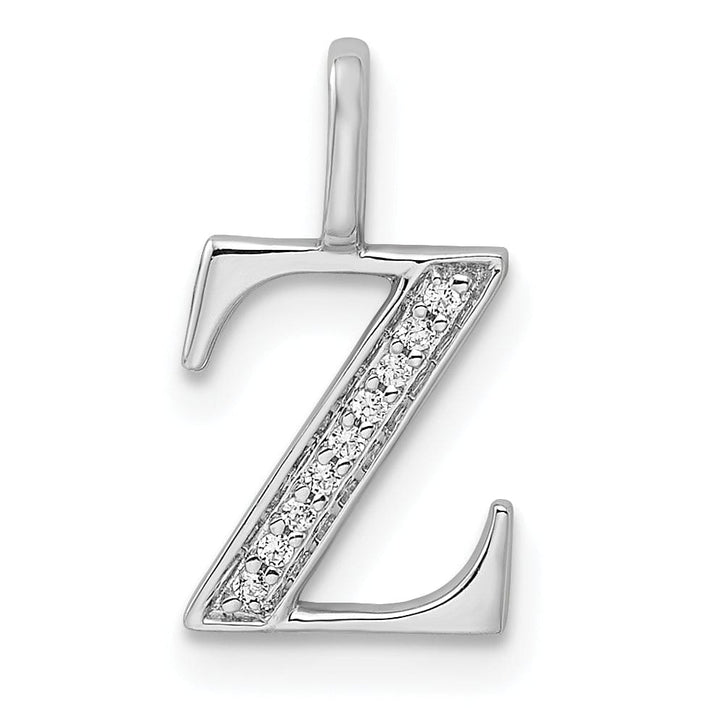 Lovely Rita's Pendants & Charms 14K White Gold Diamond 0.032-CT Letter Z Initial Charm Pendant