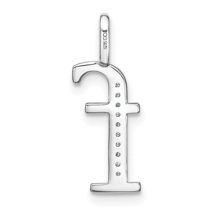 Lovely Rita's Pendants & Charms 14K White Gold Diamond 0.035-CT Lower Case Style F Initial Charm Pendant