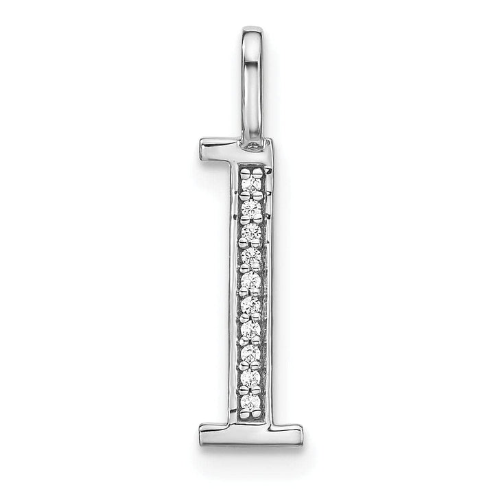 Lovely Rita's Pendants & Charms 14K White Gold Diamond 0.035-CT Lower Case Style L Initial Charm Pendant