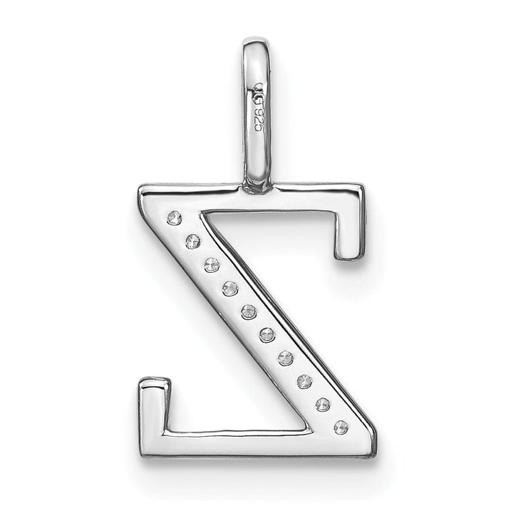 Lovely Rita's Pendants & Charms 14K White Gold Diamond 0.035-CT Lower Case Style Z Initial Charm Pendant