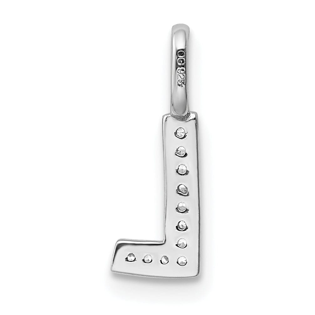 Lovely Rita's Pendants & Charms 14K White Gold Diamond 0.037-CT Lower Case Style L Initial Charm