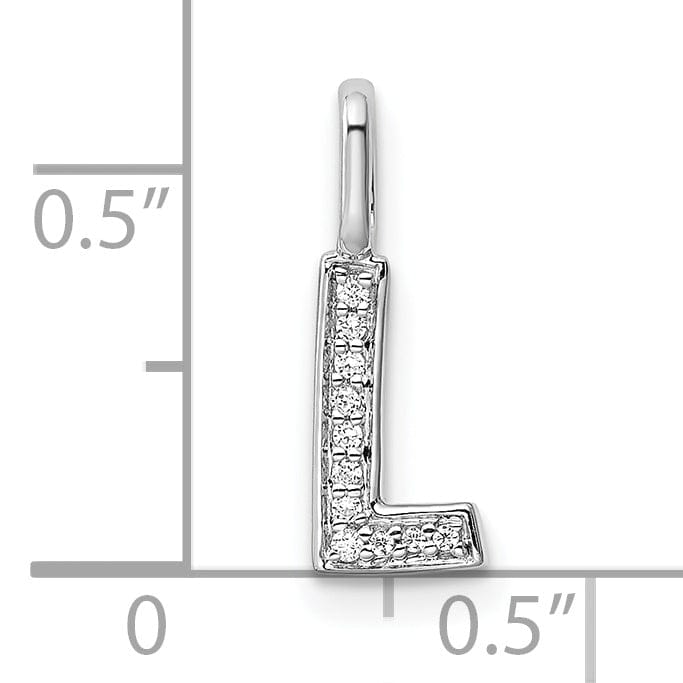 Lovely Rita's Pendants & Charms 14K White Gold Diamond 0.037-CT Lower Case Style L Initial Charm