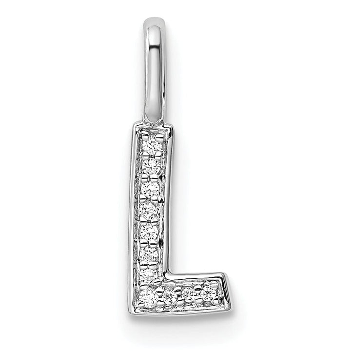 Lovely Rita's Pendants & Charms 14K White Gold Diamond 0.037-CT Lower Case Style L Initial Charm