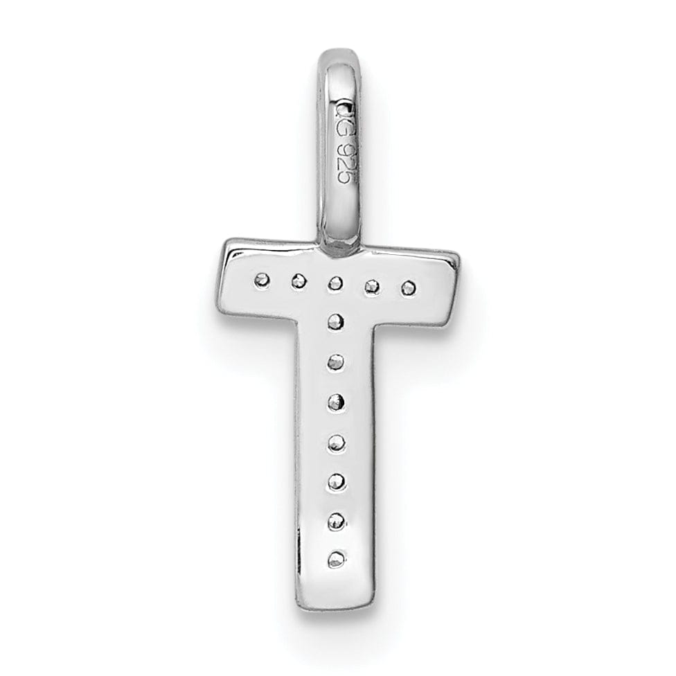Lovely Rita's Pendants & Charms 14K White Gold Diamond 0.04-CT Lower Case Style T Initial Charm