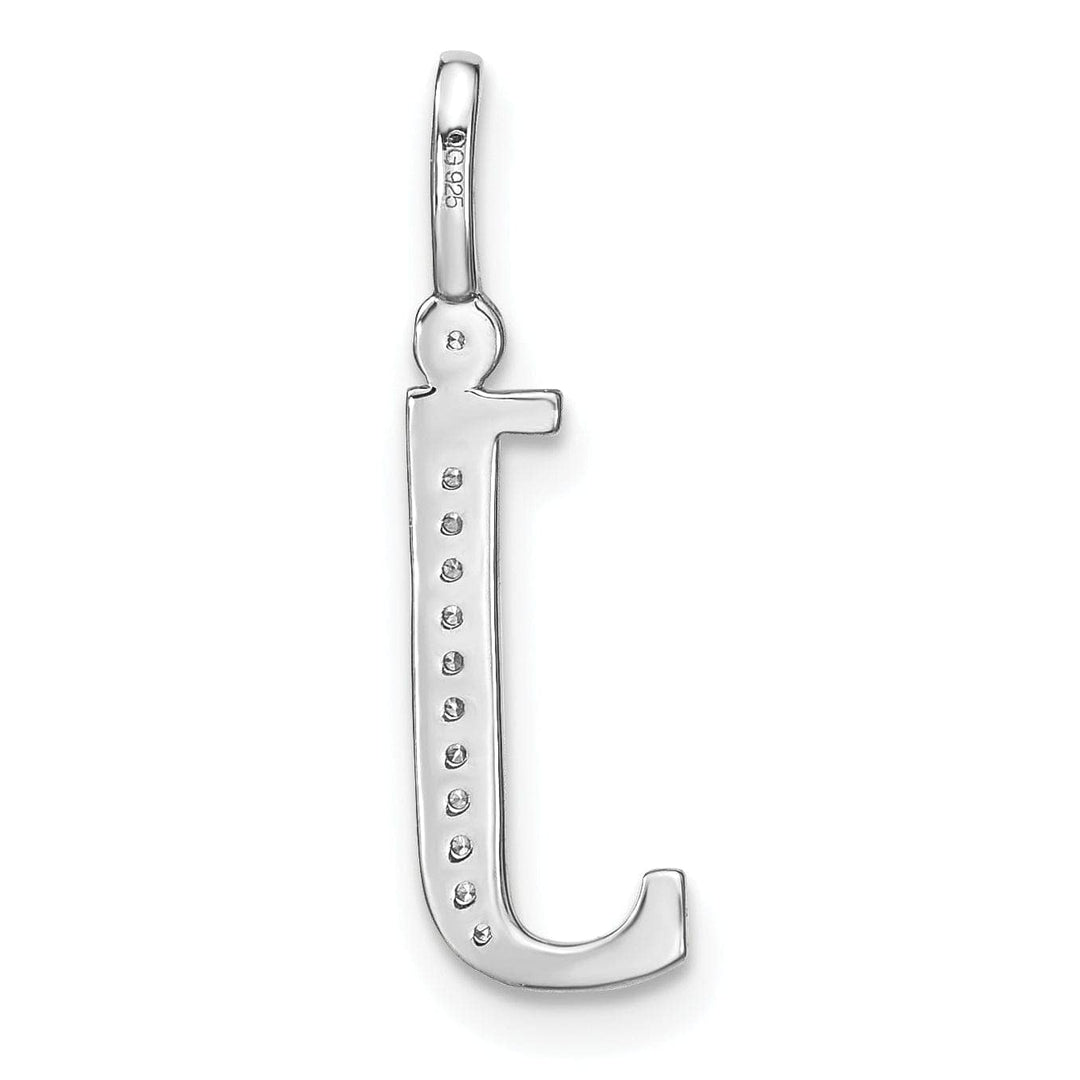 Lovely Rita's Pendants & Charms 14K White Gold Diamond 0.041-CT Lower Case Style J Initial Charm Pendant