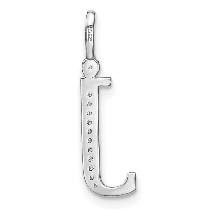 Lovely Rita's Pendants & Charms 14K White Gold Diamond 0.041-CT Lower Case Style J Initial Charm Pendant