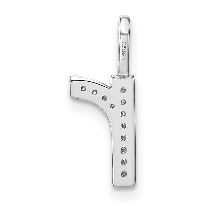 Lovely Rita's Pendants & Charms 14K White Gold Diamond 0.042-CT Lower Case Style R Initial Charm