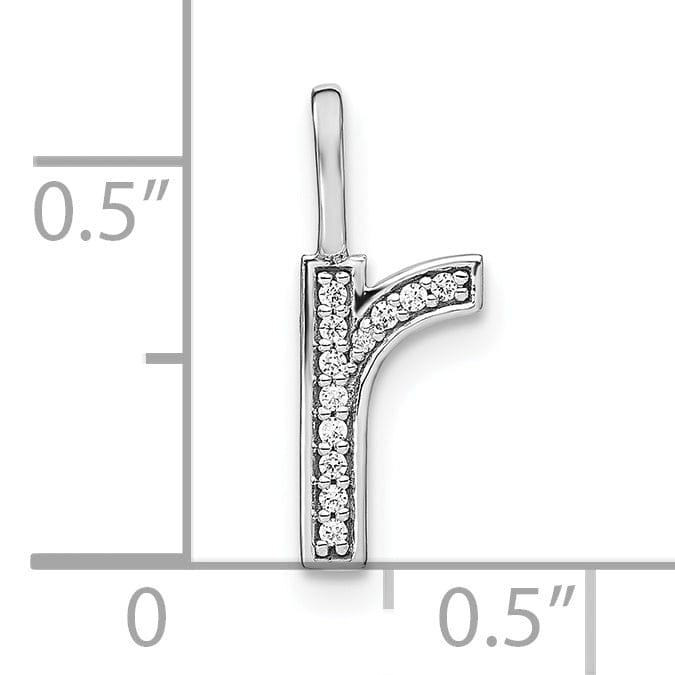 Lovely Rita's Pendants & Charms 14K White Gold Diamond 0.042-CT Lower Case Style R Initial Charm