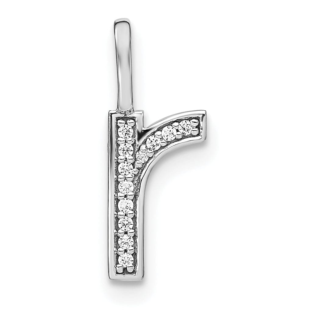 Lovely Rita's Pendants & Charms 14K White Gold Diamond 0.042-CT Lower Case Style R Initial Charm
