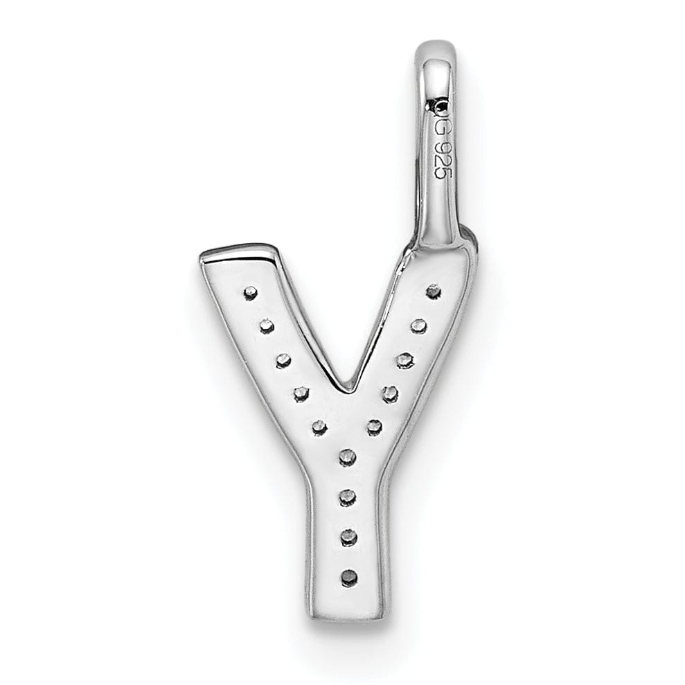 Lovely Rita's Pendants & Charms 14K White Gold Diamond 0.044-CT Lower Case Style Y Initial Charm