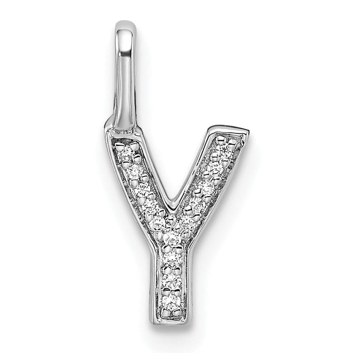 Lovely Rita's Pendants & Charms 14K White Gold Diamond 0.044-CT Lower Case Style Y Initial Charm