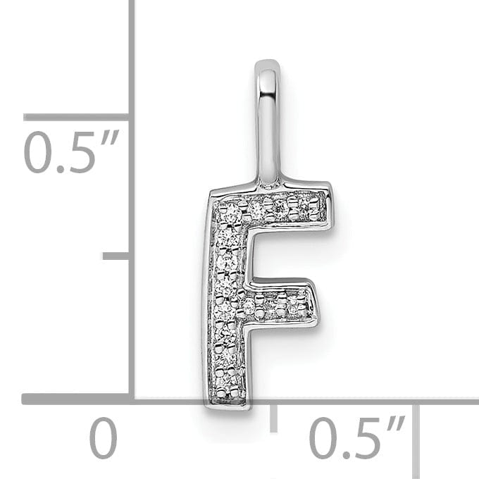 Lovely Rita's Pendants & Charms 14K White Gold Diamond 0.046-CT Lower Case Style F Initial Charm