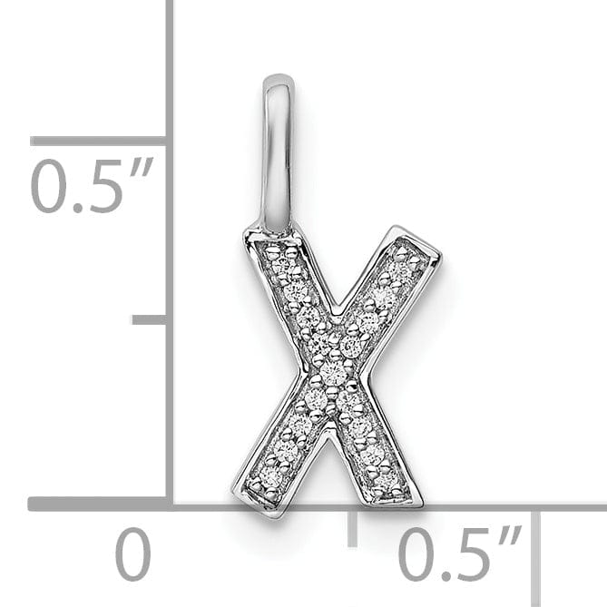 Lovely Rita's Pendants & Charms 14K White Gold Diamond 0.052-CT Lower Case Style X Initial Charm