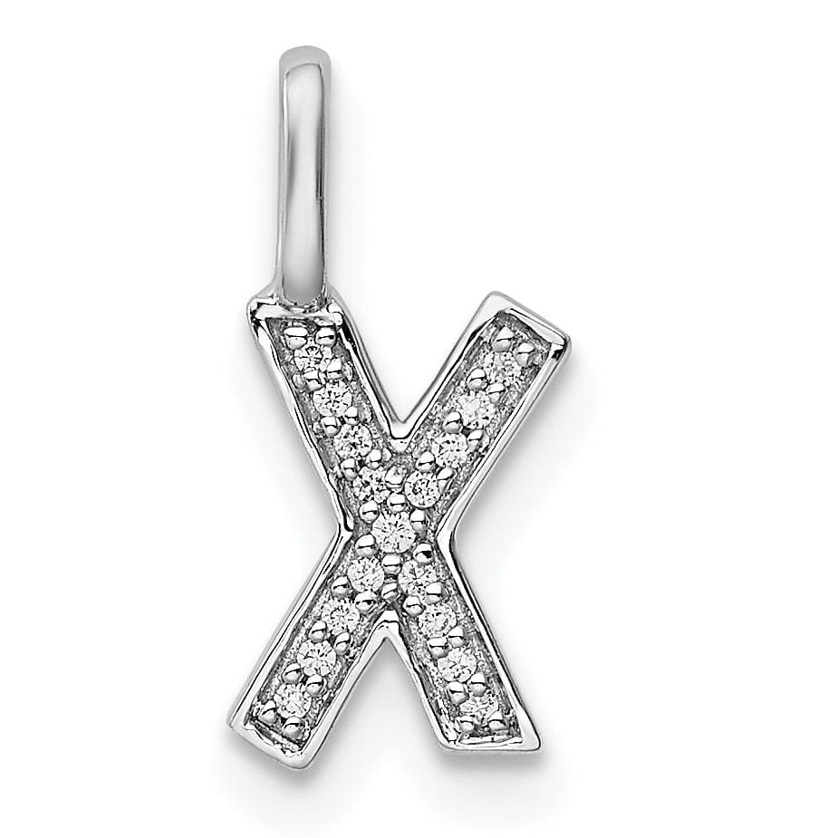 Lovely Rita's Pendants & Charms 14K White Gold Diamond 0.052-CT Lower Case Style X Initial Charm