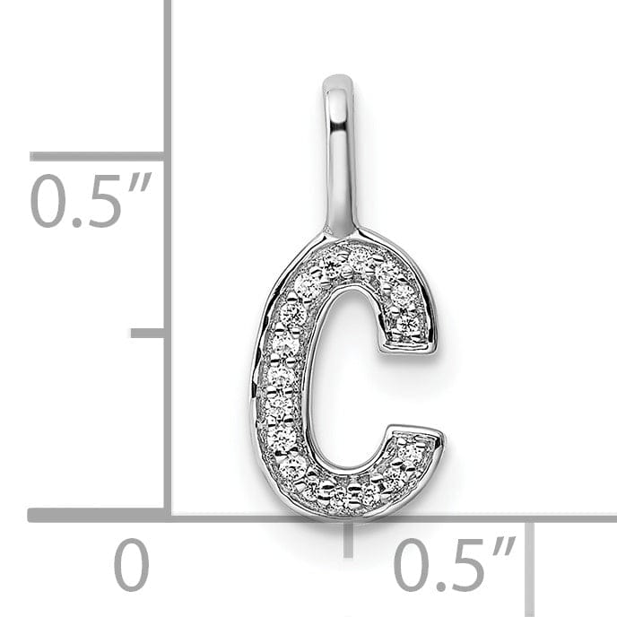 Lovely Rita's Pendants & Charms 14K White Gold Diamond 0.055-CT Lower Case Style C Initial Charm