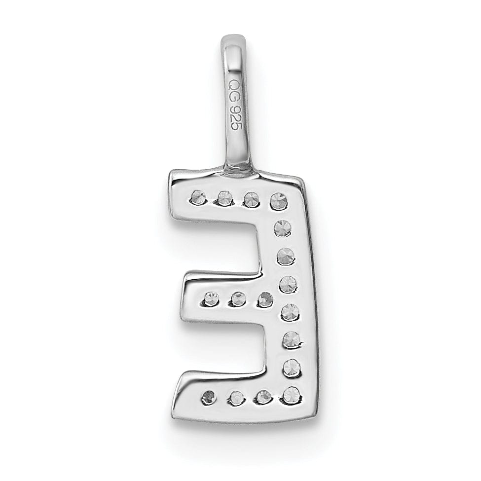 Lovely Rita's Pendants & Charms 14K White Gold Diamond 0.055-CT Lower Case Style E Initial Charm