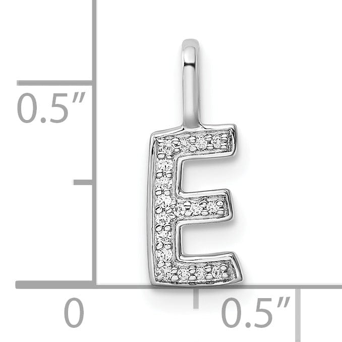 Lovely Rita's Pendants & Charms 14K White Gold Diamond 0.055-CT Lower Case Style E Initial Charm