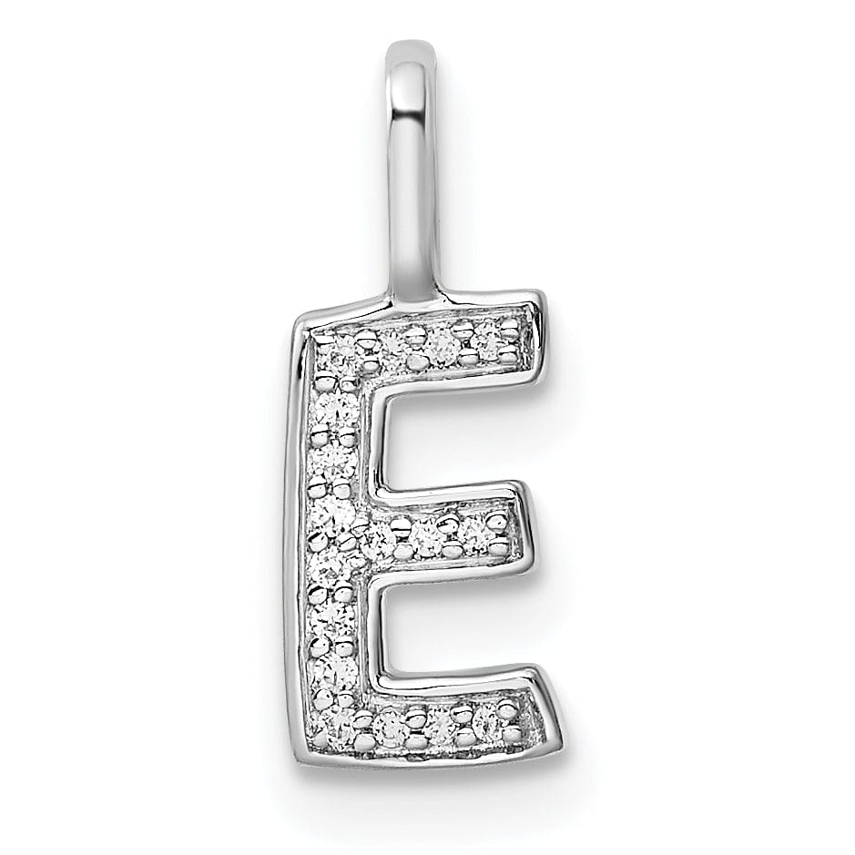 Lovely Rita's Pendants & Charms 14K White Gold Diamond 0.055-CT Lower Case Style E Initial Charm