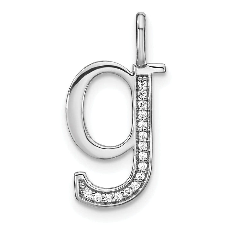 Lovely Rita's Pendants & Charms 14K White Gold Diamond 0.056-CT Lower Case Style G Initial Charm Pendant