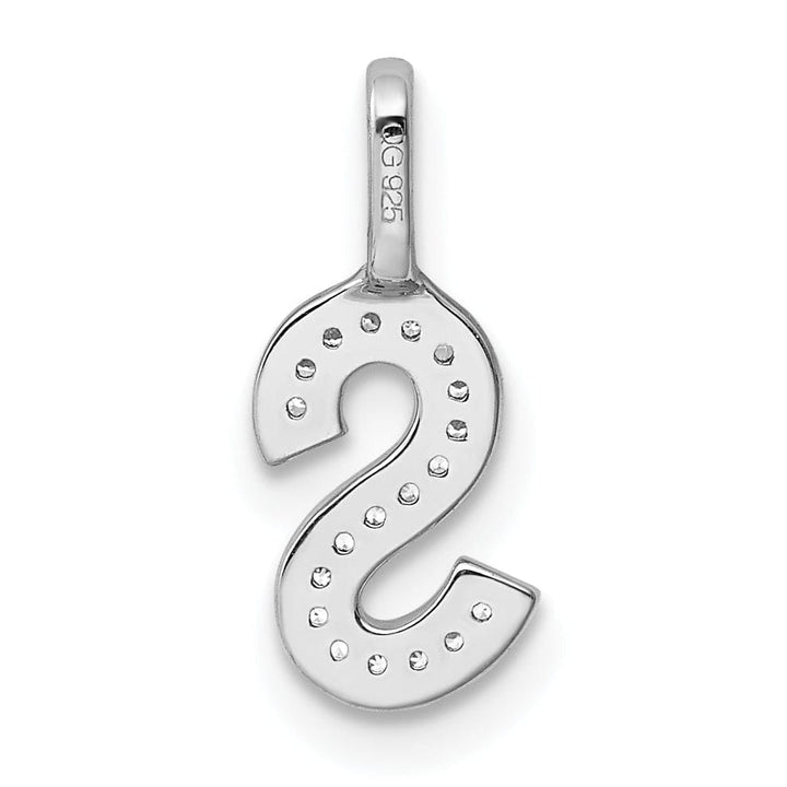 Lovely Rita's Pendants & Charms 14K White Gold Diamond 0.057-CT Lower Case Style S Initial Charm