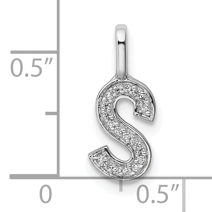 Lovely Rita's Pendants & Charms 14K White Gold Diamond 0.057-CT Lower Case Style S Initial Charm