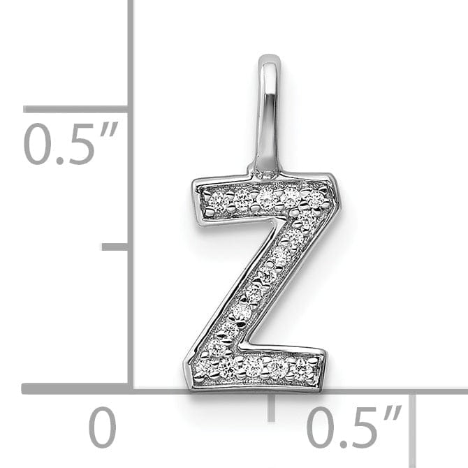 Lovely Rita's Pendants & Charms 14K White Gold Diamond 0.058-CT Lower Case Style Z Initial Charm